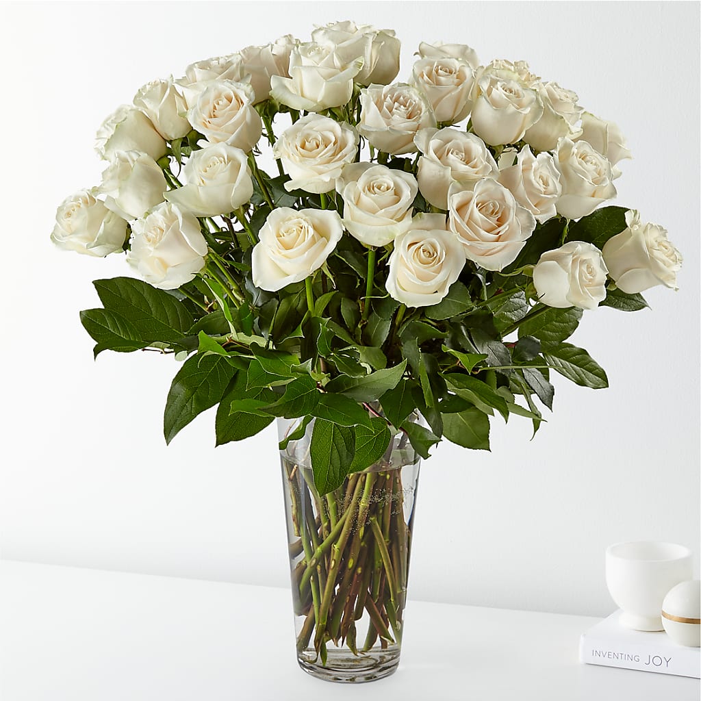 Long Stem White Rose Bouquet – Randalls, Pleasanton CA