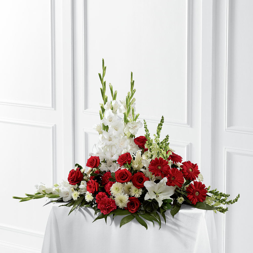 Crimson & White Arrangement – Randalls, Pleasanton CA