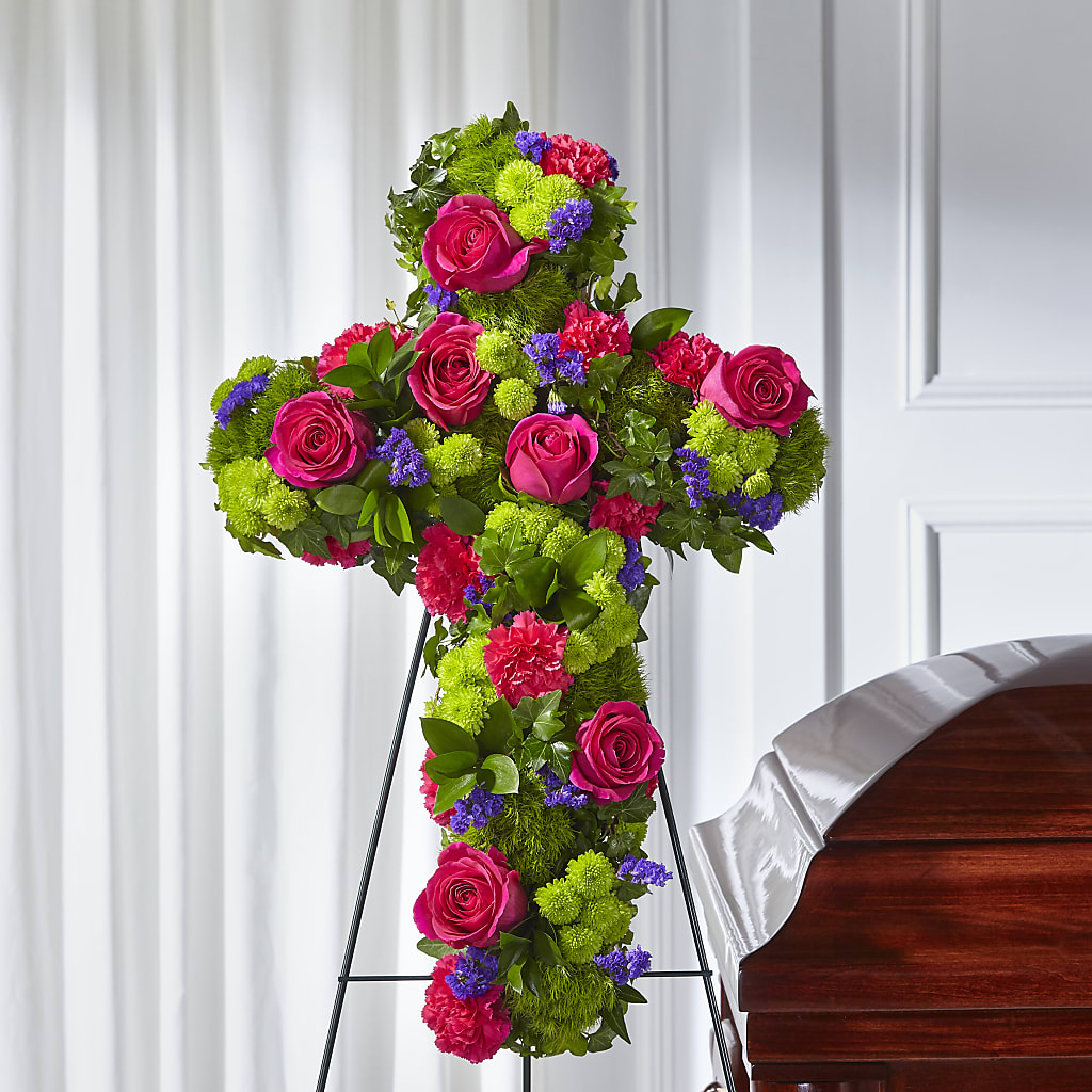 Tribute Rose Floral Cross – Randalls, Pleasanton CA