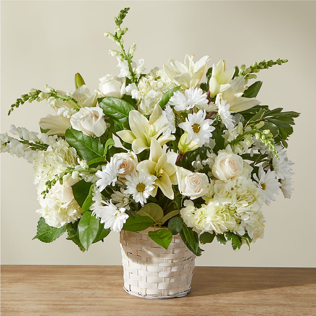 Ivory Elegance Floral Basket – Randalls, Pleasanton CA