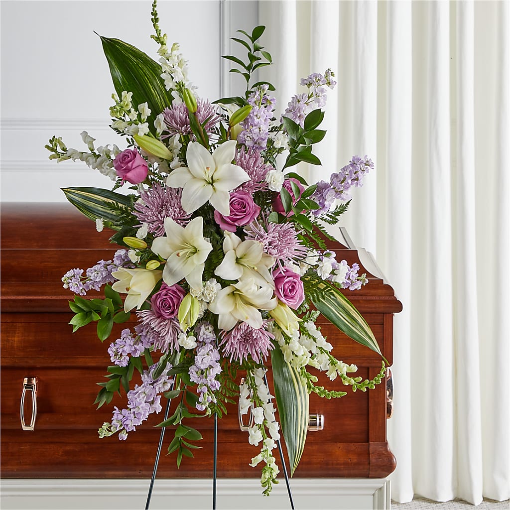 Grateful Hearts Standing Spray – Randalls, Pleasanton CA