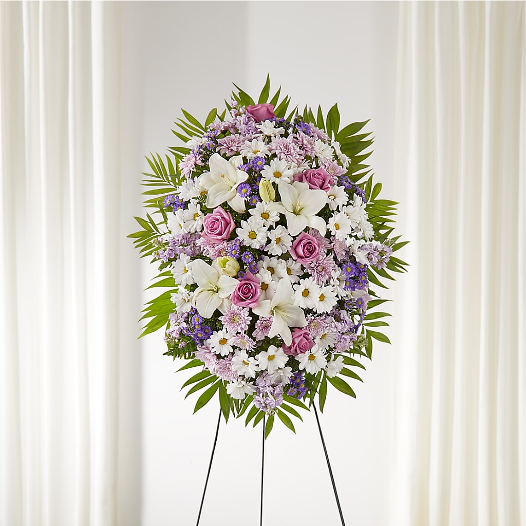 Surrounded by Love Standing Spray – Randalls, Pleasanton CA