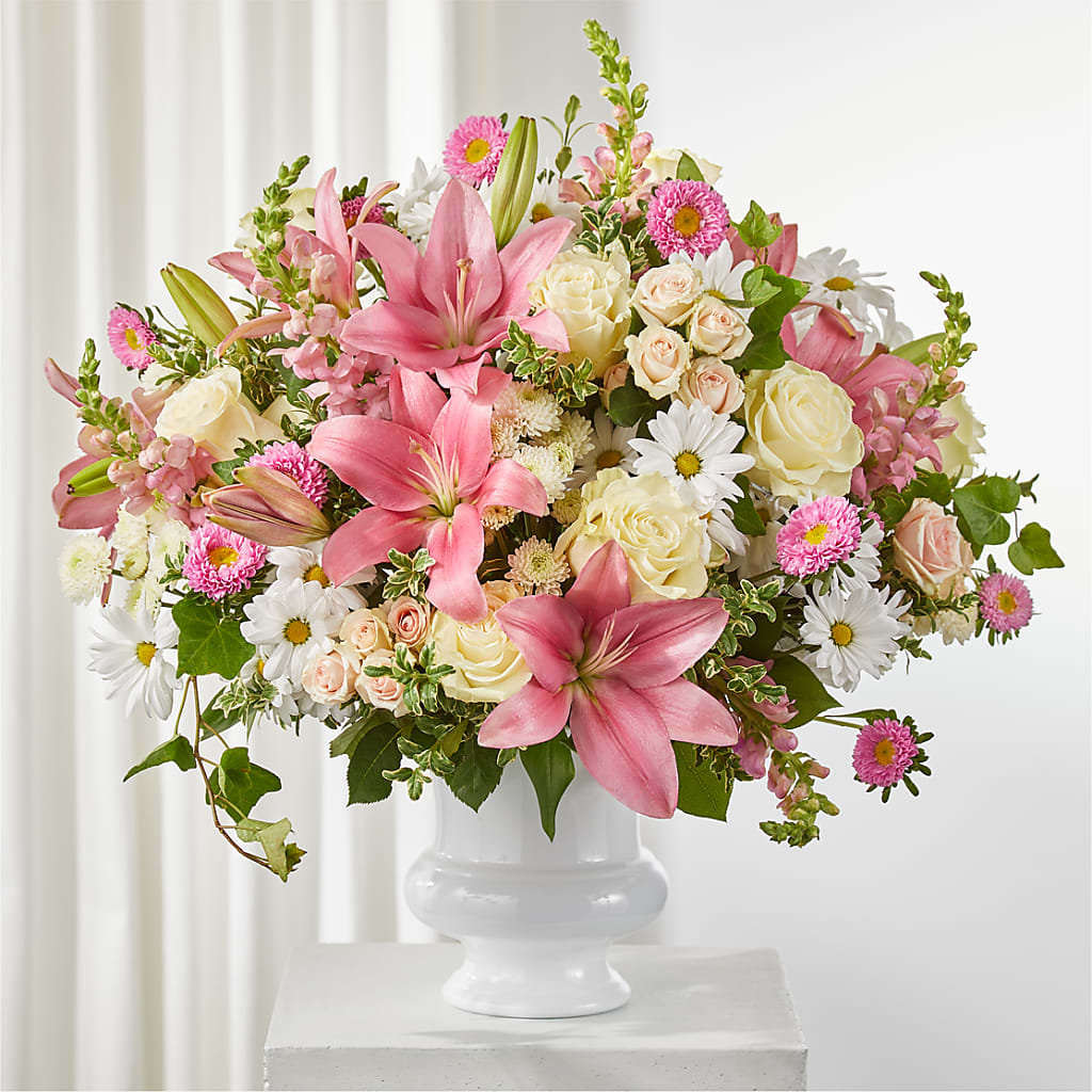 Empathetic Blooms Urn Arrangement – Randalls, Pleasanton CA