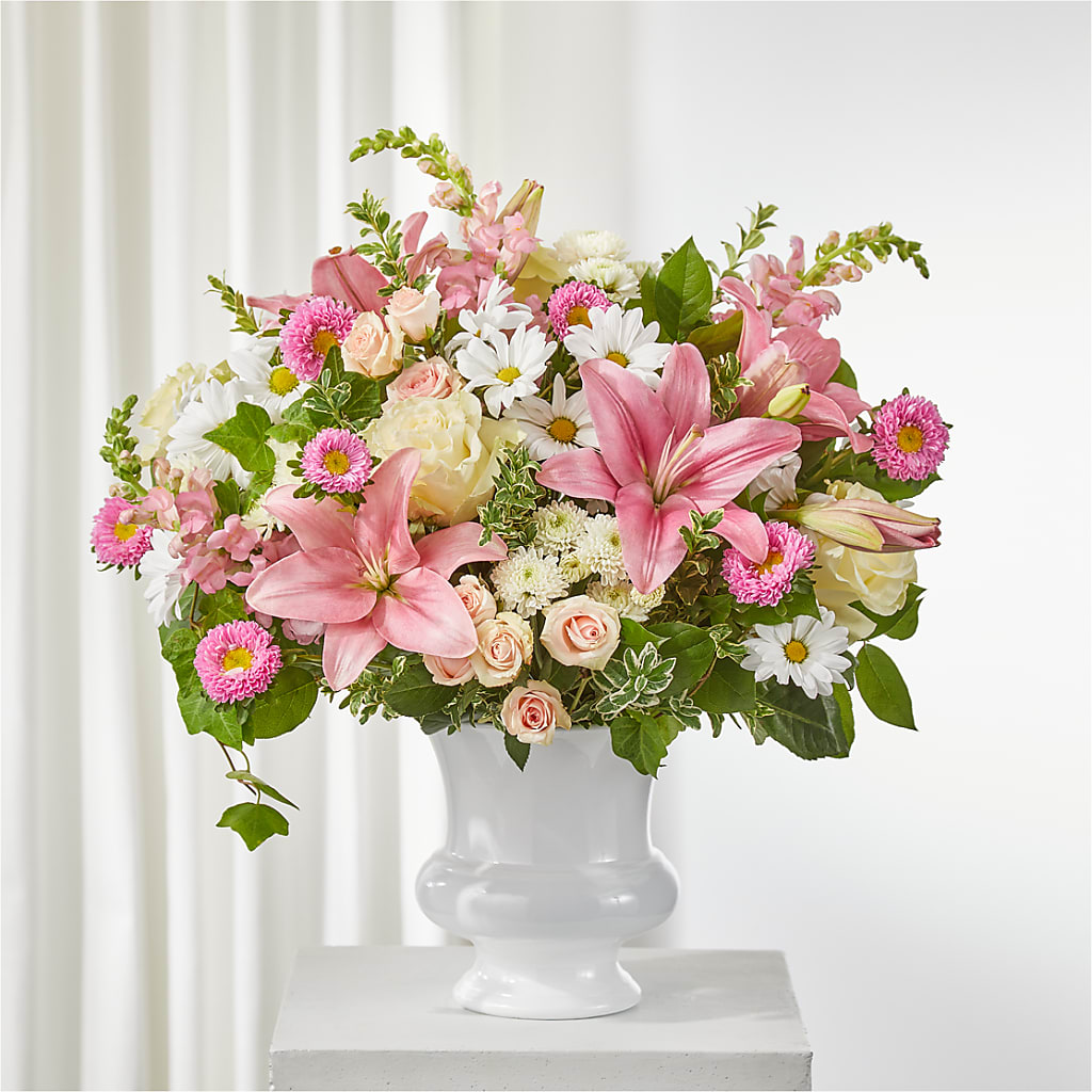 Empathetic Blooms Urn Arrangement – Randalls, Pleasanton CA