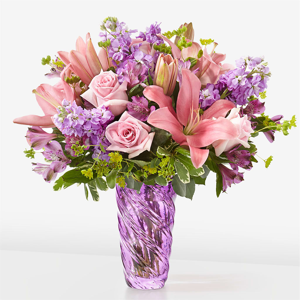 Precious Petals Bouquet with Luxe Swirl Vase – Randalls, Pleasanton CA