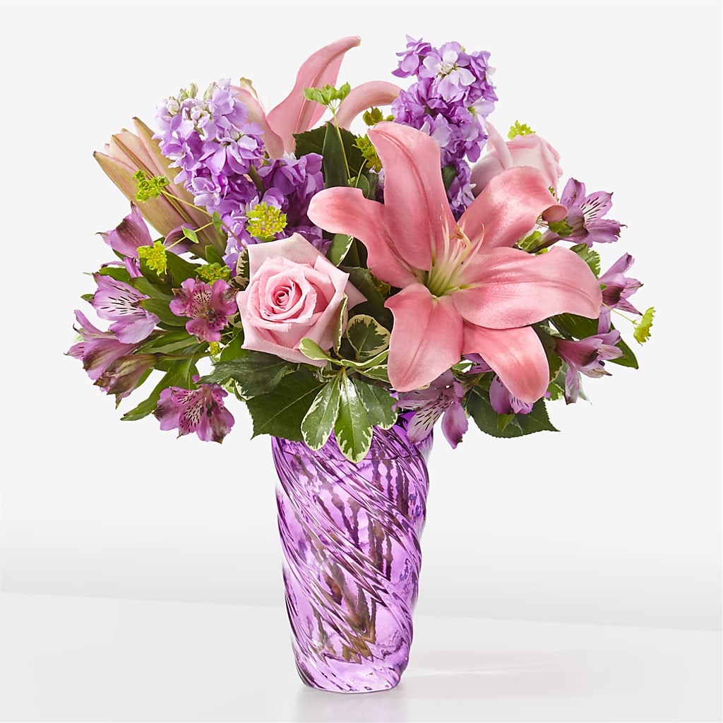 Precious Petals Bouquet with Luxe Swirl Vase – Randalls, Pleasanton CA