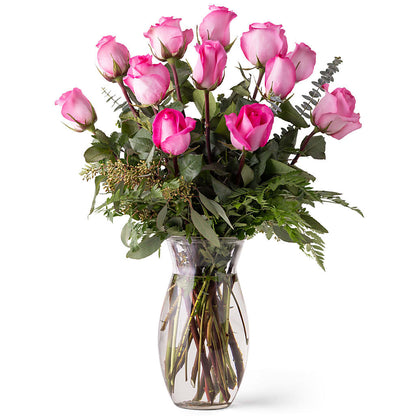 Unforgettable Dozen Rose Pink –  Randalls, Pleasanton CA