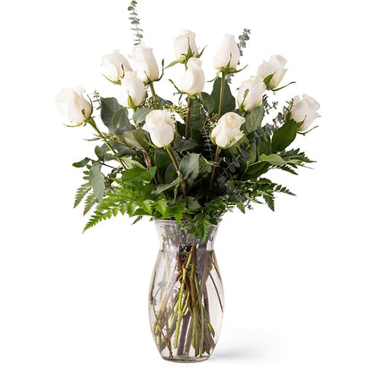 Unforgettable Dozen Rose White –  Randalls, Pleasanton CA
