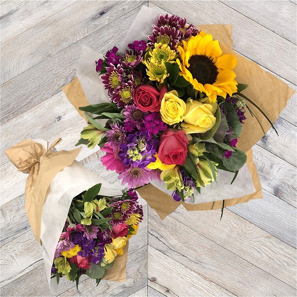 Colorful Garden Wrapped Bouquet