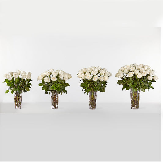 Long Stem White Rose Bouquet –  Randalls, Pleasanton CA