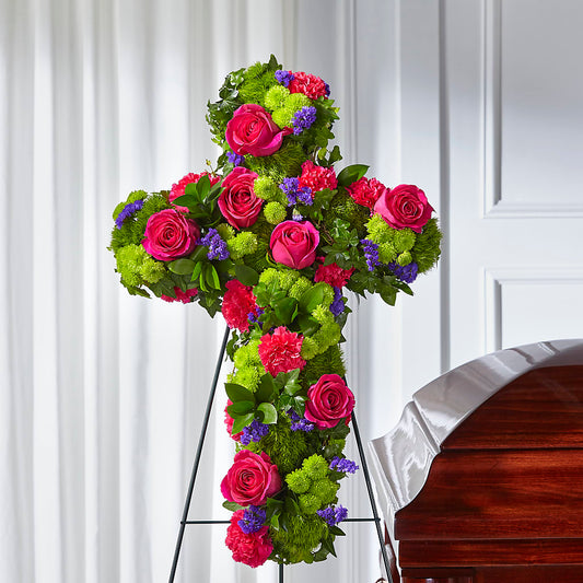 Tribute Rose Floral Cross –  Randalls, Pleasanton CA