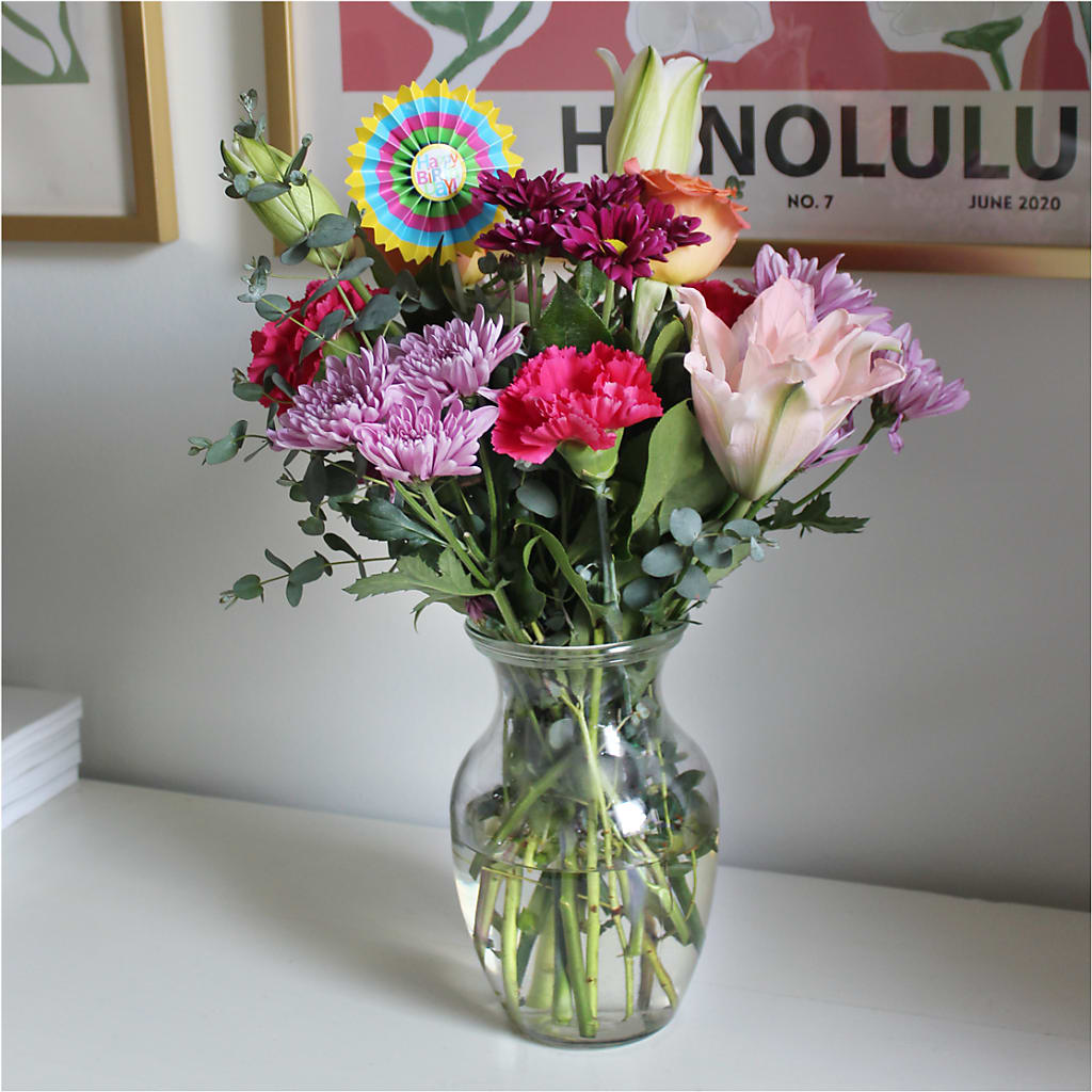 Light of My Life Bouquet & Happy Birthday Topper –  Randalls, Pleasanton CA