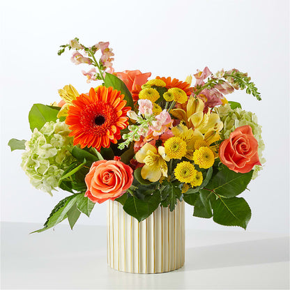 Autumn Sunshine Bouquet with Ivory Vase –  Randalls, Pleasanton CA
