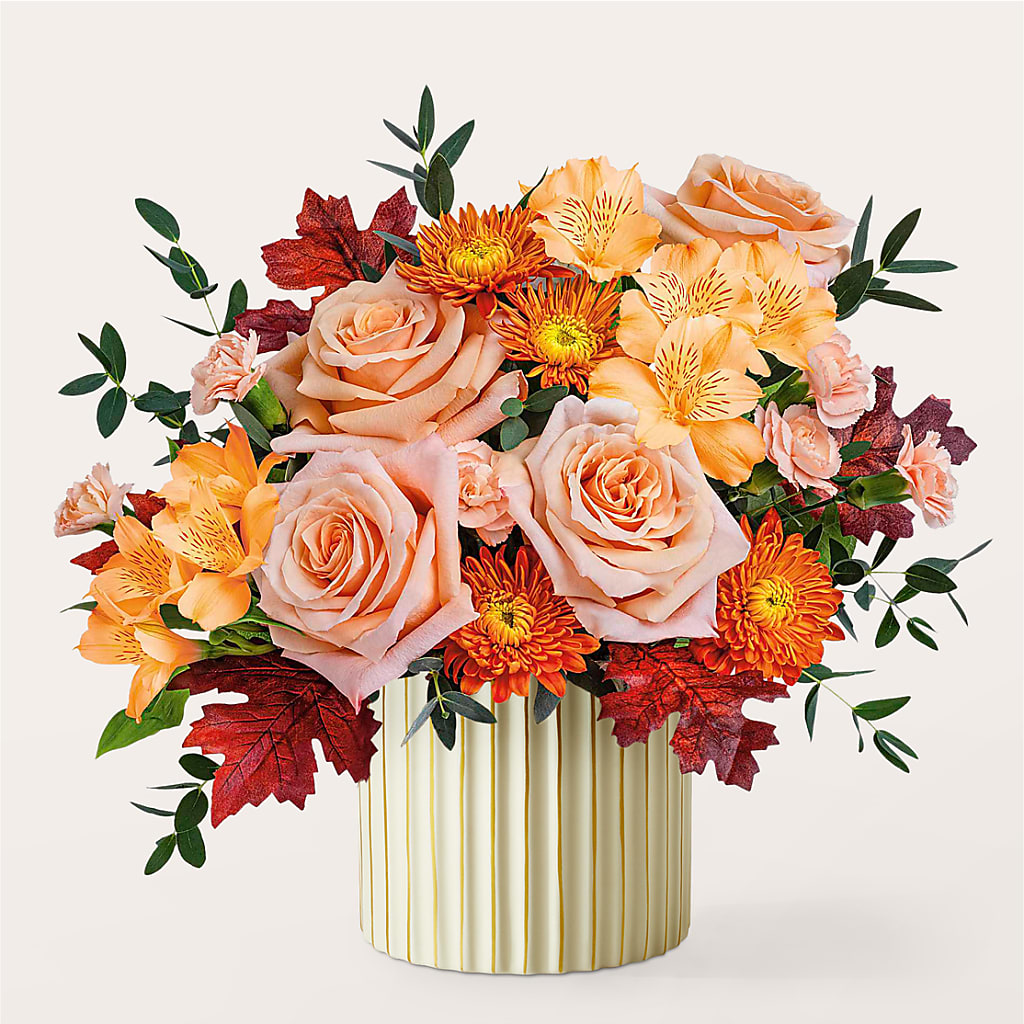 Spiced Latte Bouquet with Ivory Vase –  Randalls, Pleasanton CA