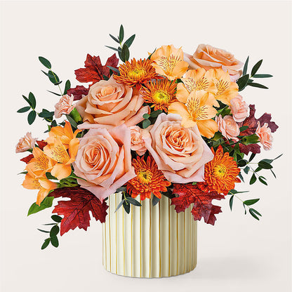 Spiced Latte Bouquet with Ivory Vase –  Randalls, Pleasanton CA