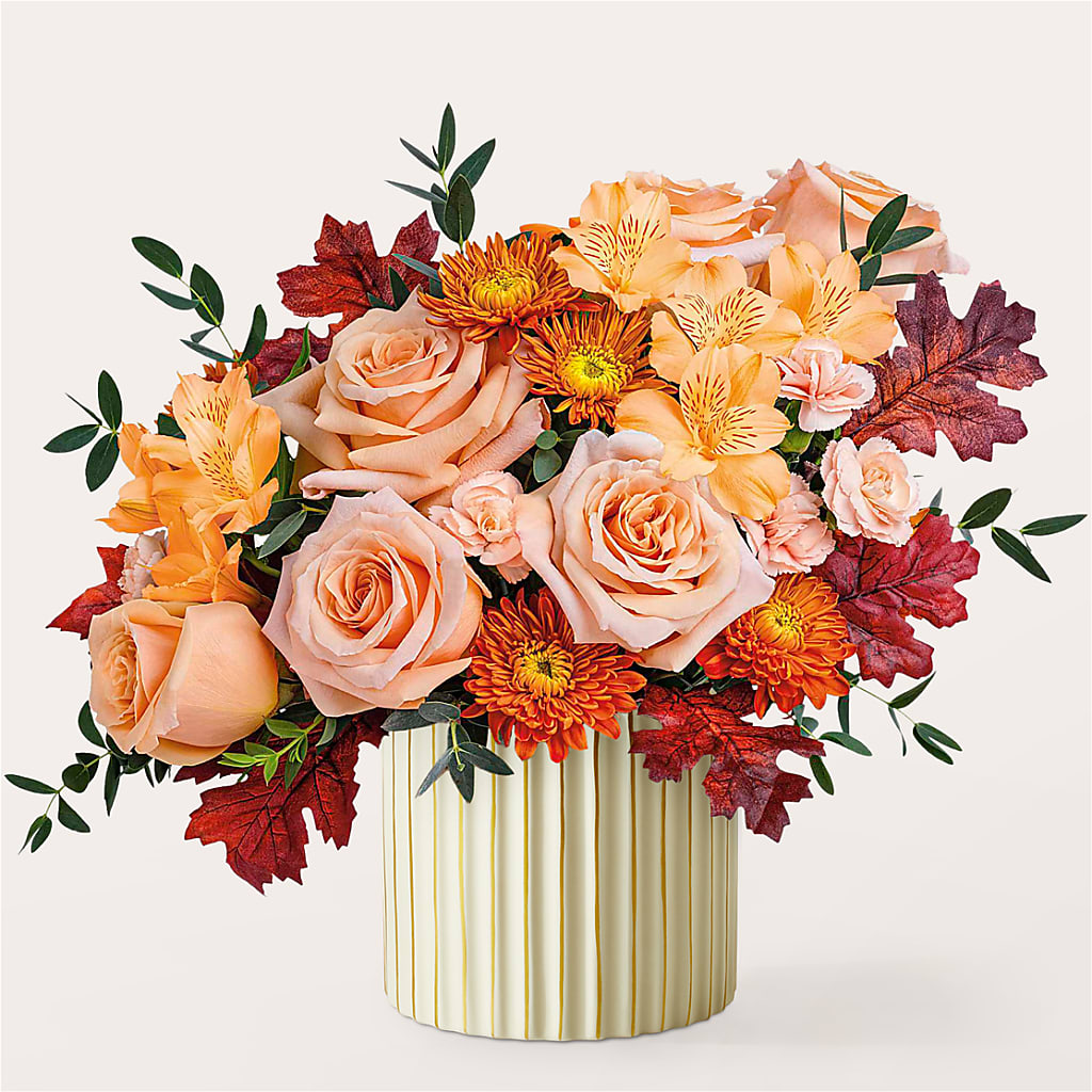 Spiced Latte Bouquet with Ivory Vase –  Randalls, Pleasanton CA