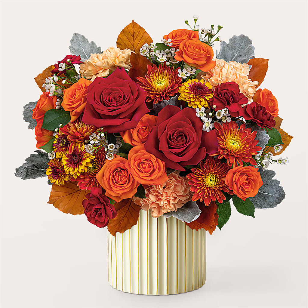 Merlot Bouquet with Ivory Vase –  Randalls, Pleasanton CA